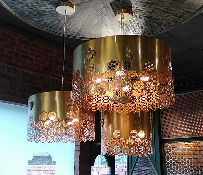 Bee Hive Pendant Lamp 05 by Sahil & Sarthak